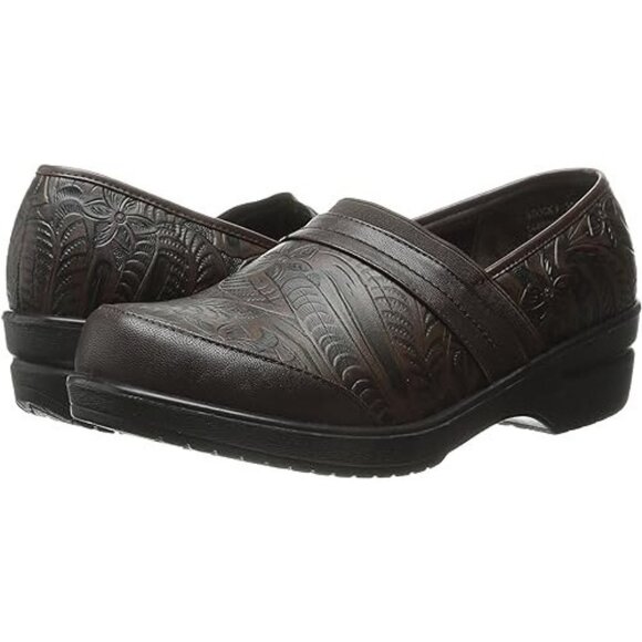 Easy Street Women's Origin, Brown Clog Tool Floral Design NEW 9.5 M Slip On - Picture 1 of 7